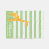 Couverture Polaire Rayure personnalisée mignonne de vert de menthe de (Devant (Horizontal))