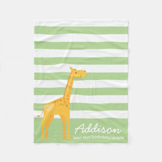 Couverture Polaire Rayure personnalisée mignonne de vert de menthe de (Devant)