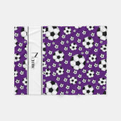 Couverture Polaire Rayure pourpre de blanc de ballons de football (Devant (Horizontal))