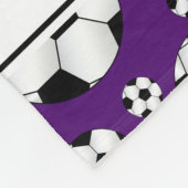 Couverture Polaire Rayure pourpre de blanc de ballons de football (Coin)