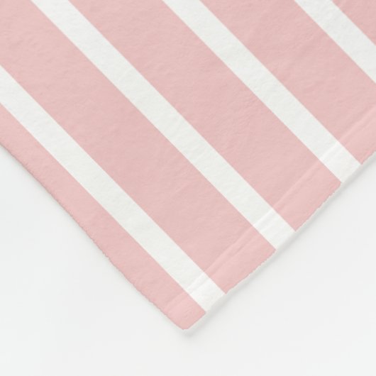 Couverture Polaire Rayure rose et blanc (Coin)