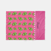 Couverture Polaire Rayure rose rose personnalisée de coeur de (Devant (Horizontal))