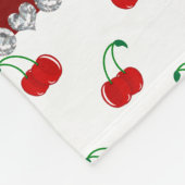 Couverture Polaire Rayure rouge blanche nommée personnalisée de rouge (Coin)