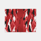 Couverture Polaire Rayure rouge nommée personnalisée de rouge de (Devant (Horizontal))