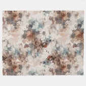 Couverture Polaire Rayures Abstrait Bleu Crème Marron (Devant (Horizontal))