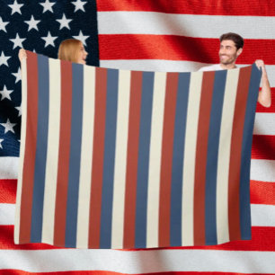 Couverture Polaire Rayures Americana – Plaid en polaire douillet