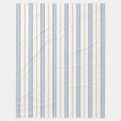 Couverture Polaire Rayures Blanches Crème Bleu   (Devant)