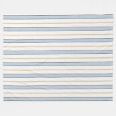 Couverture Polaire Rayures Blanches Crème Bleu   (Devant (Horizontal))