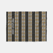 Couverture Polaire Rayures blanches d'or noir moderne personnalisées (Devant (Horizontal))
