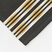 Couverture Polaire Rayures blanches d'or noir moderne personnalisées (Coin)