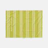 Couverture Polaire Rayures blanches vertes modernes personnalisées (Devant (Horizontal))