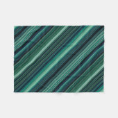 Couverture Polaire Rayures Bleu Aqua et Sarcelle (Devant (Horizontal))