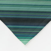 Couverture Polaire Rayures Bleu Aqua et Sarcelle (Coin)