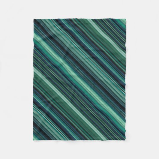 Couverture Polaire Rayures Bleu Aqua et Sarcelle (Devant)