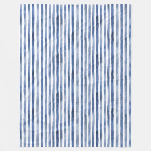 Couverture Polaire Rayures Bleu Blanc  (Devant)