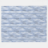 Couverture Polaire Rayures Bleu Blanc  (Devant (Horizontal))