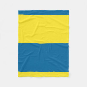 Couverture Polaire Rayures   Bleu et jaune   Personnalisable