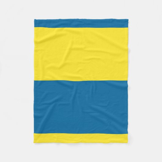 Couverture Polaire Rayures | Bleu et jaune | Personnalisable (Devant)