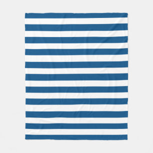 Couverture Polaire Rayures bleues et blanches