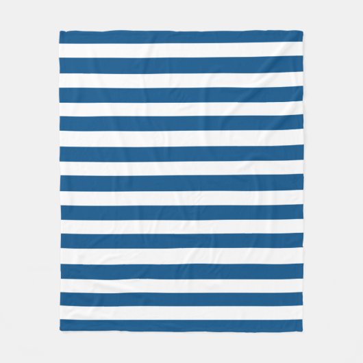 Couverture Polaire Rayures bleues et blanches (Devant)