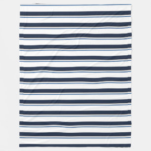 Couverture Polaire Rayures bleues et blanches