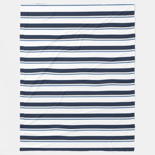 Couverture Polaire Rayures bleues et blanches (Devant)