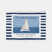 Couverture Polaire Rayures bleues et blanches de navigation de photo (Devant (Horizontal))