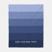 Couverture Polaire Rayures Bleues Rétro avec Nom Simple Sans Serif (Devant)