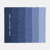 Couverture Polaire Rayures Bleues Rétro avec Nom Simple Sans Serif (Devant (Horizontal))