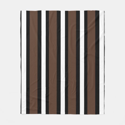 Couverture Polaire rayures Brown, noir et blanc (Devant)