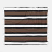 Couverture Polaire rayures Brown, noir et blanc (Devant (Horizontal))