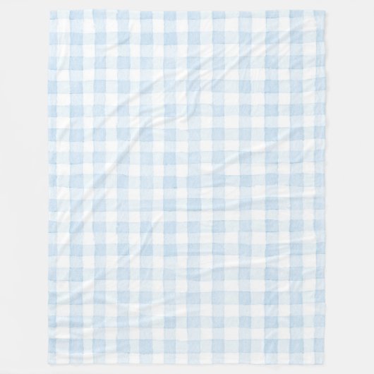 Couverture Polaire Rayures carreaux bleu clair blanc (Devant)