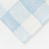 Couverture Polaire Rayures carreaux bleu clair blanc (Coin)