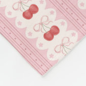 Couverture Polaire Rayures Cerise Prépa - Rose et Blanc Cassé (Coin)