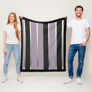 Couverture Polaire Rayures Classiques Violet Noir et Argent