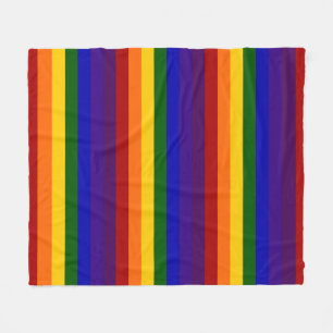 Couverture Polaire Rayures colorées par arc-en-ciel