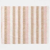 Couverture Polaire Rayures Crème Beige Rose (Devant (Horizontal))