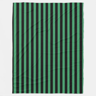 Couverture Polaire Rayures de bonbon vertes et noires
