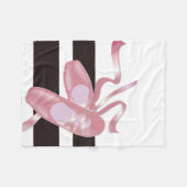 Couverture Polaire Rayures de chaussures de Pointe de ballet, noires (Devant (Horizontal))