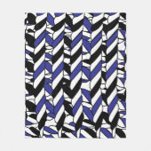 Couverture Polaire Rayures de corde bleu blanc noir (Devant)