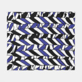 Couverture Polaire Rayures de corde bleu blanc noir (Devant (Horizontal))
