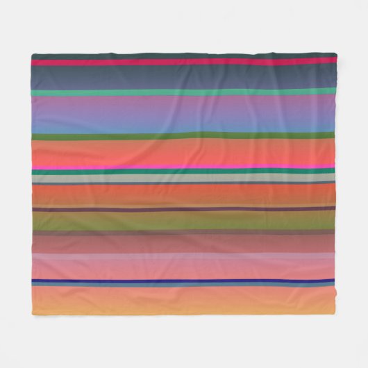 Couverture Polaire Rayures de coucher de soleil (Devant (Horizontal))