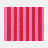 Couverture Polaire Rayures de menthe rose et rouge (Devant (Horizontal))