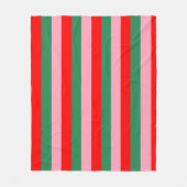 Couverture Polaire Rayures de Noël contemporaines (Devant)
