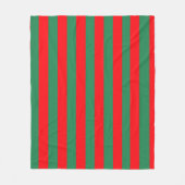 Couverture Polaire Rayures de Noël rouges et vertes classiques (Devant)
