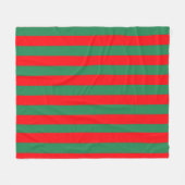 Couverture Polaire Rayures de Noël rouges et vertes classiques (Devant (Horizontal))