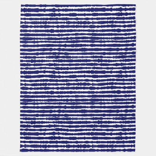Couverture Polaire Rayures de style batik indigo (Devant)