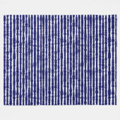 Couverture Polaire Rayures de style batik indigo (Devant (Horizontal))