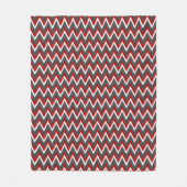 Couverture Polaire Rayures d'Ikat Chevron - rouge, blanc et gris/gris (Devant)