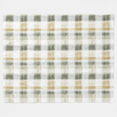 Couverture Polaire Rayures écossaises vert jaune blanc (Devant (Horizontal))